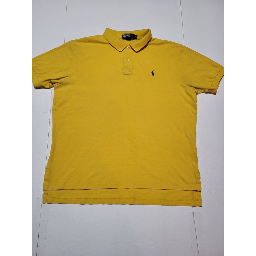 (#L7) Polo Ralph Lauren yellow Size Men's XL Short Sleeve 100% Cotton